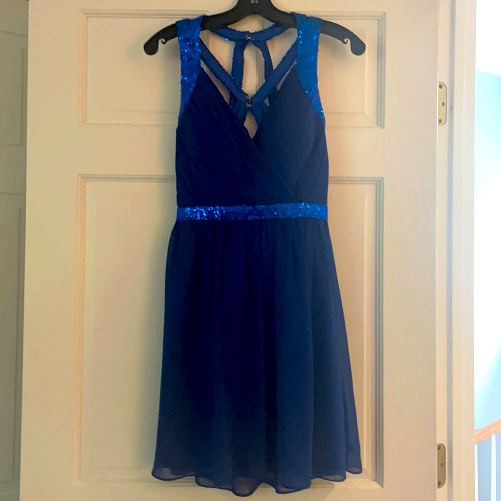 Cobalt blue formal dress with sequins Size Small